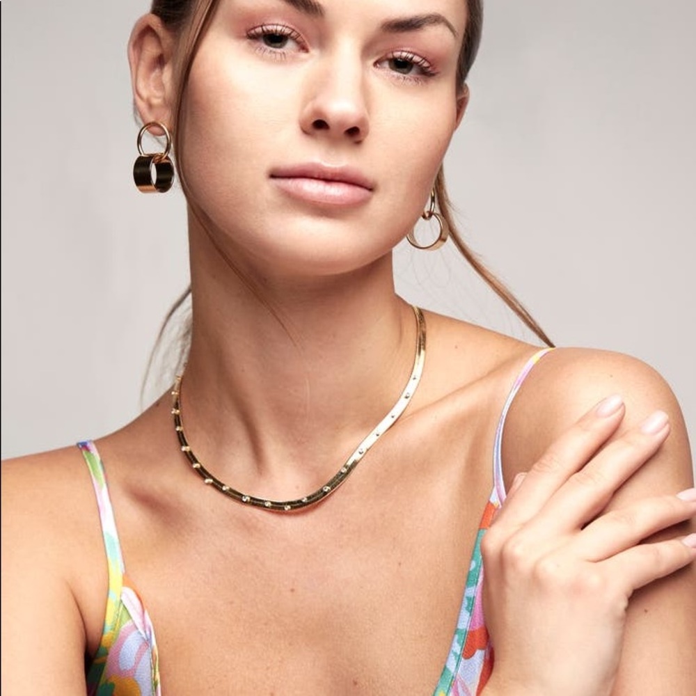 Stella & Ruby crystal herringbone necklace
